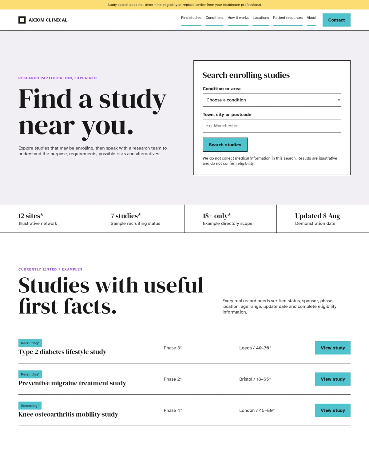 Axiom Clinical website template preview