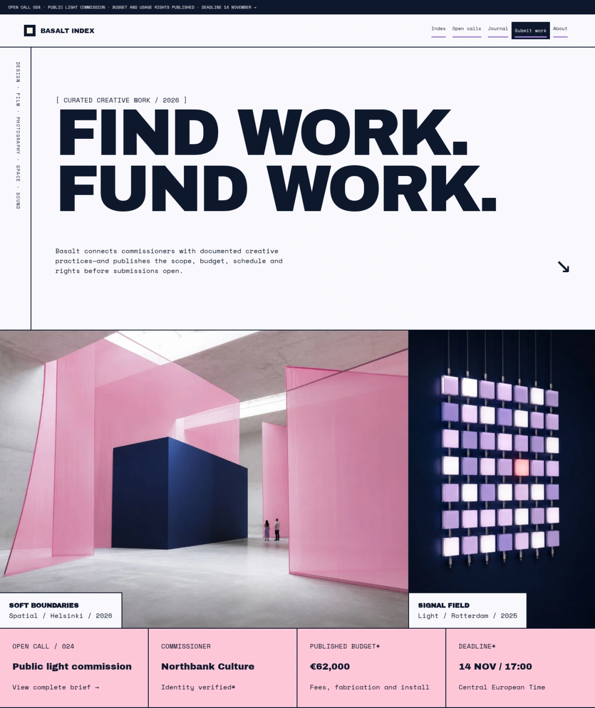 Basalt Creative Index website template preview