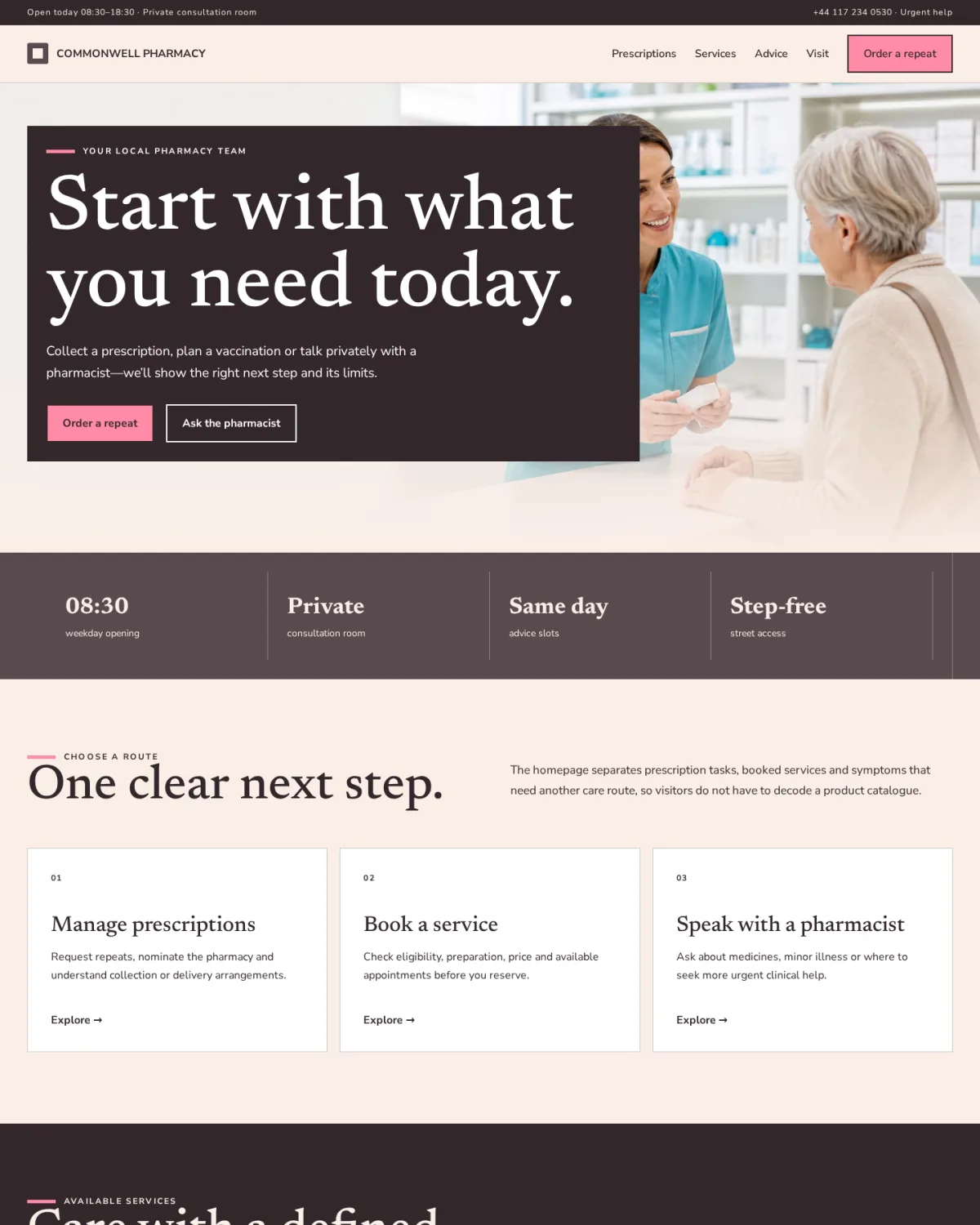 COMMONWELL PHARMACY website template preview