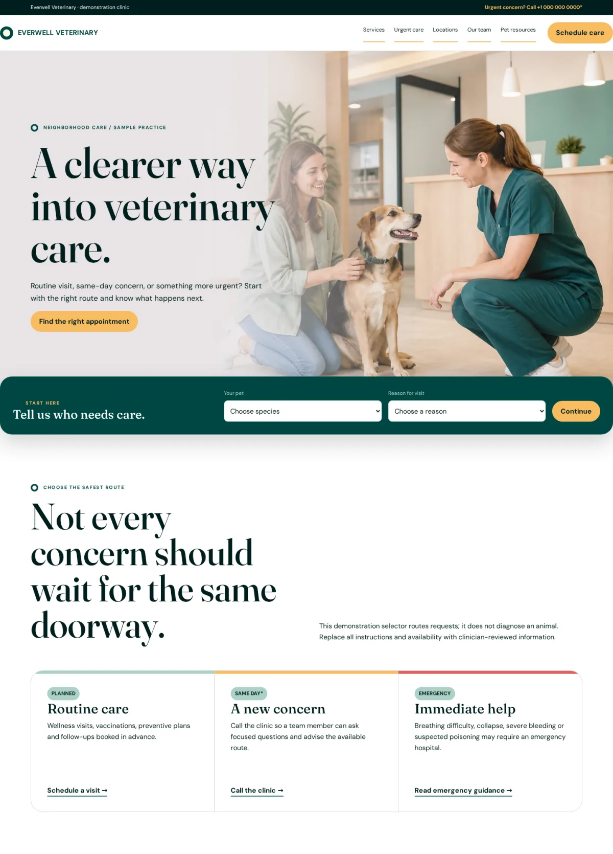 Everwell Veterinary website template preview