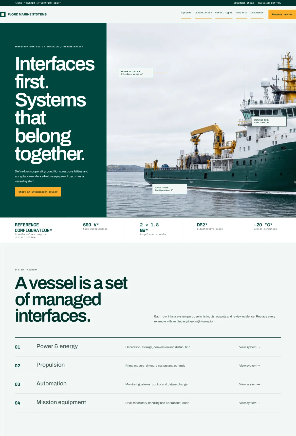 Fjord Marine Systems website template preview