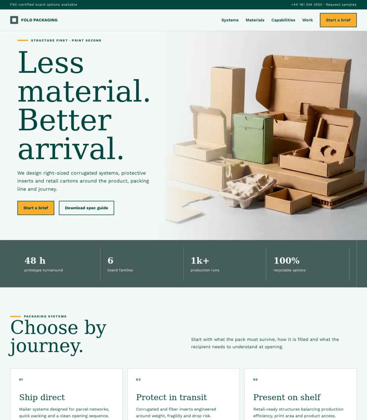 FOLD PACKAGING website template preview