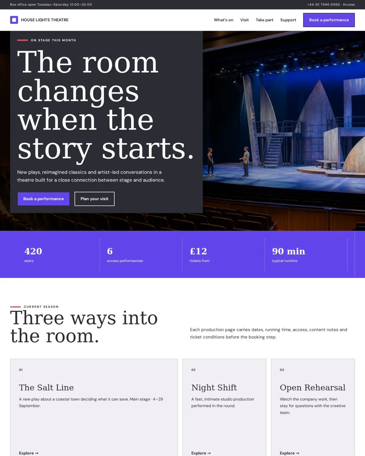 HOUSE LIGHTS THEATRE website template preview