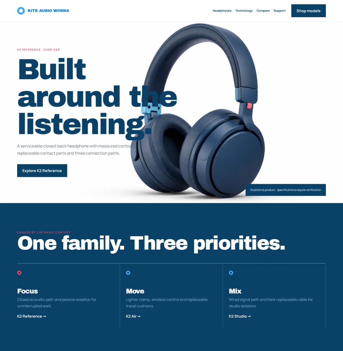 Kite Audio Works website template preview