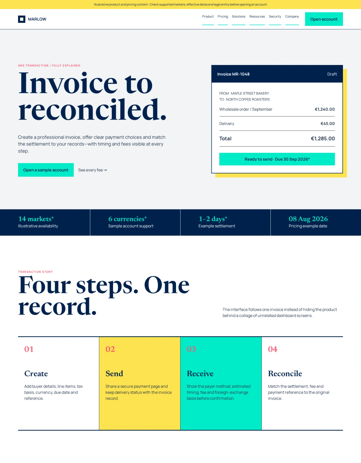 Marlow website template preview