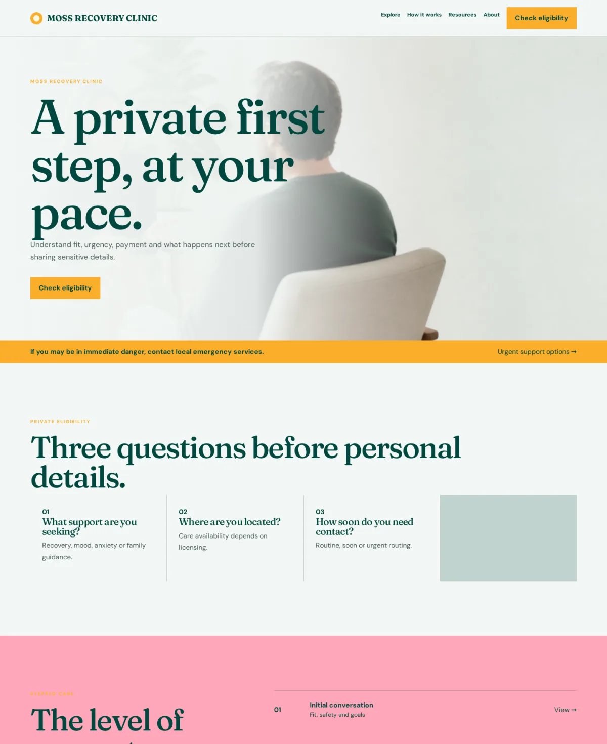 MOSS RECOVERY CLINIC website template preview