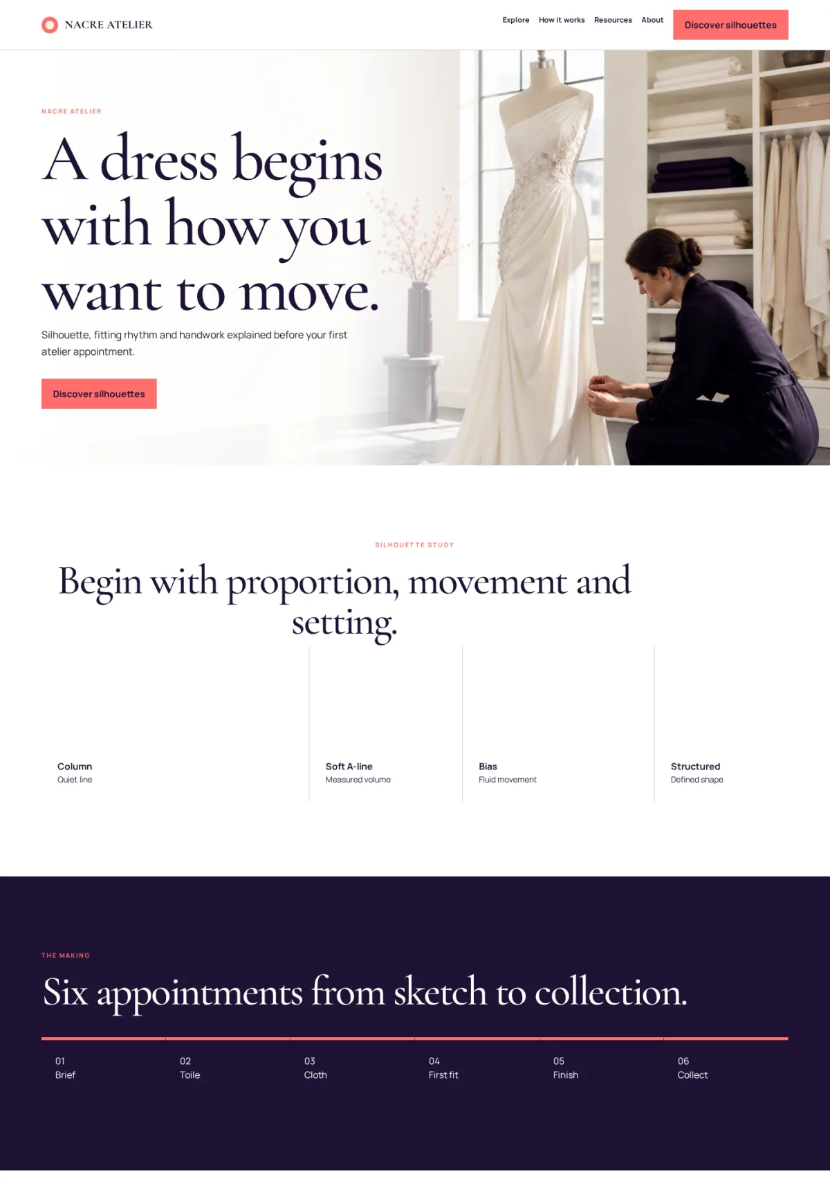 NACRE ATELIER website template preview