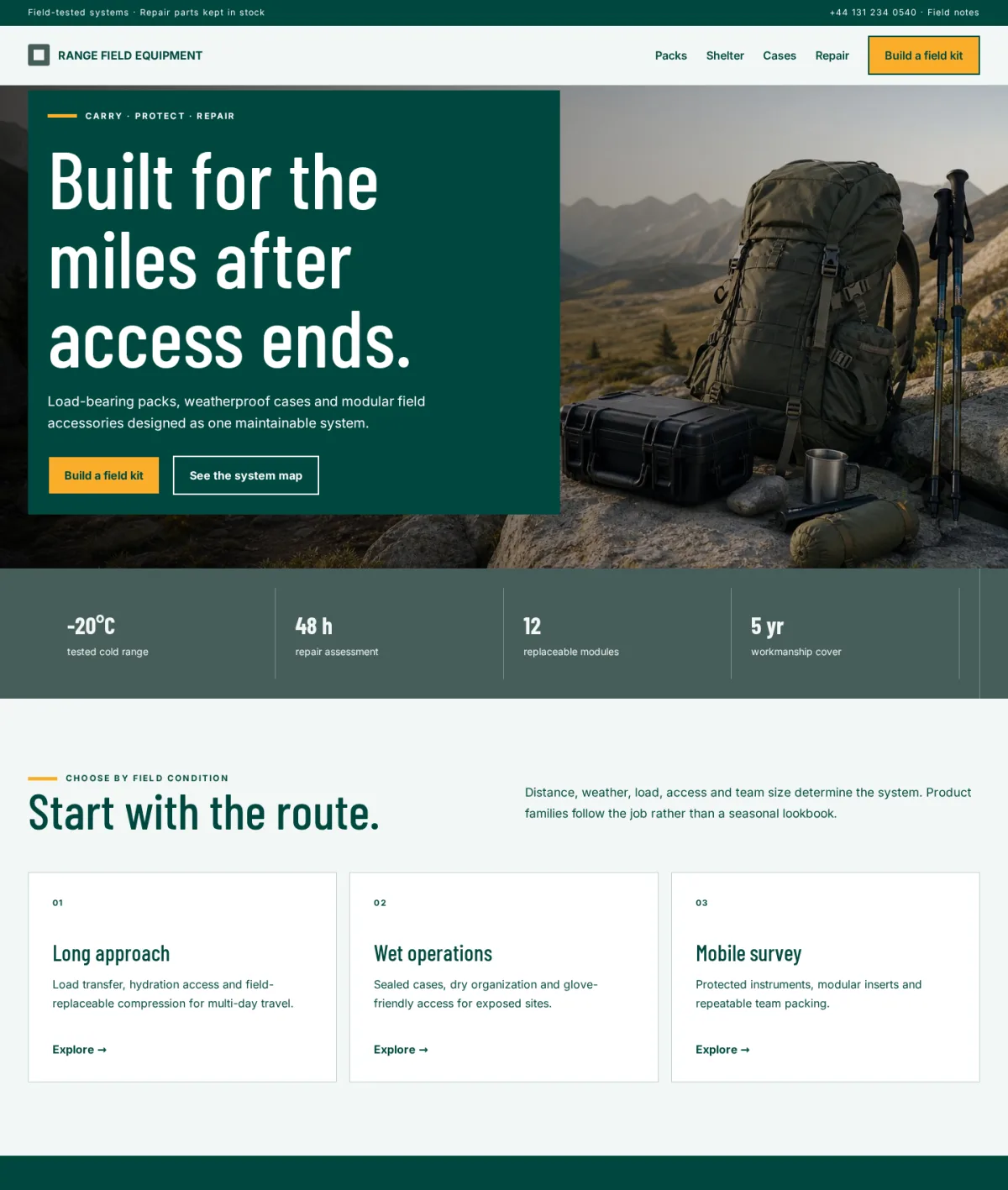 RANGE FIELD EQUIPMENT website template preview