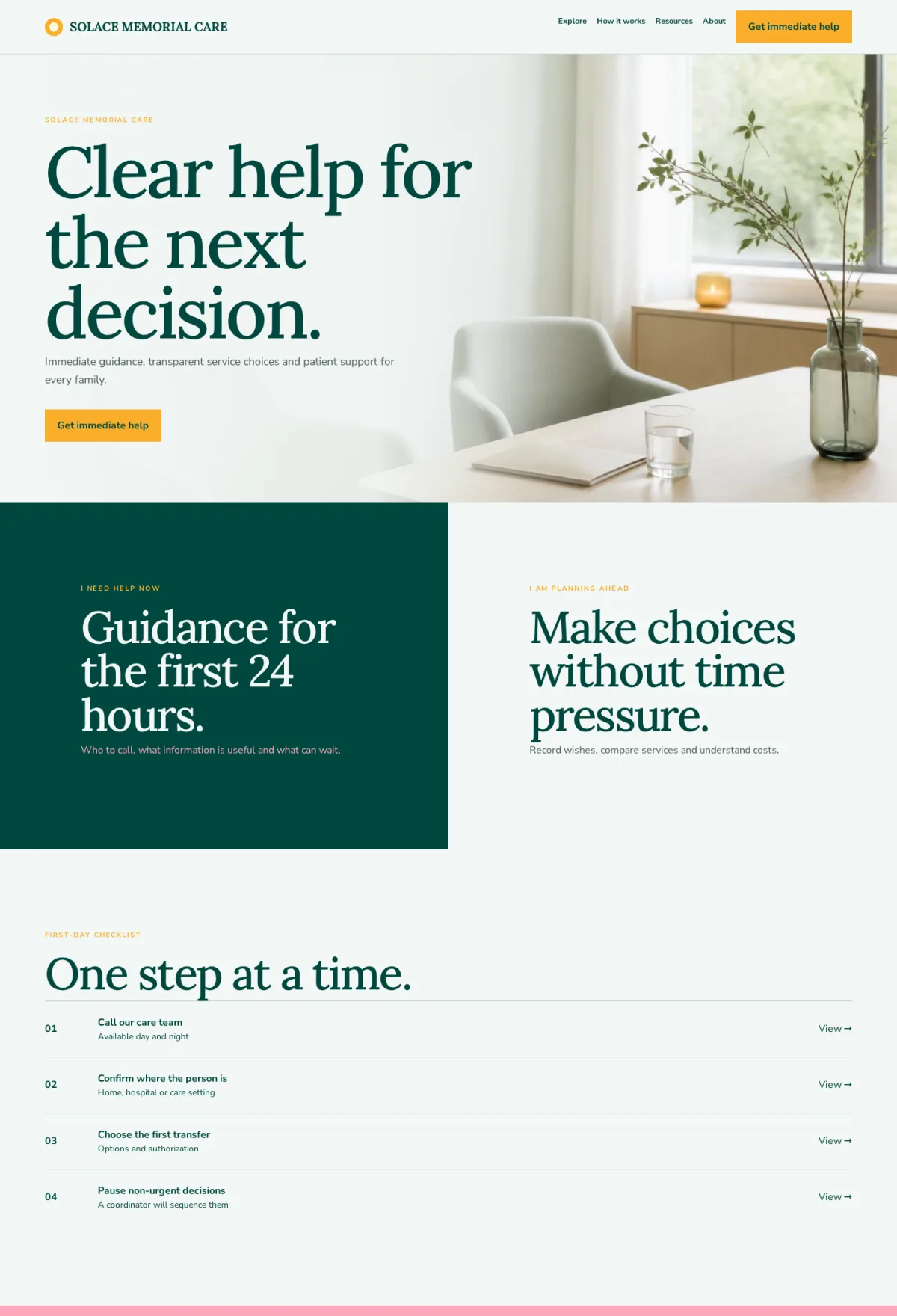 SOLACE MEMORIAL CARE website template preview