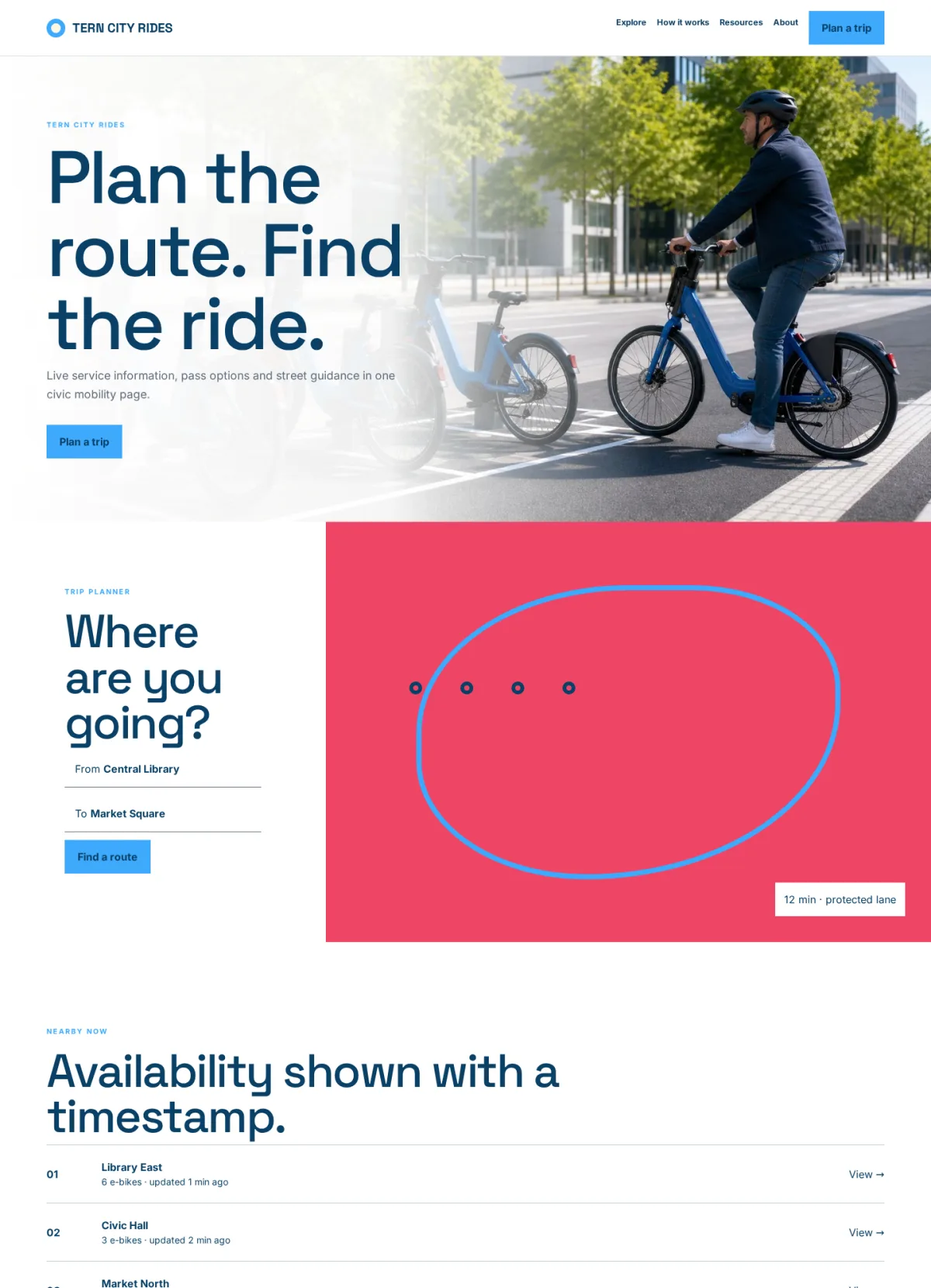TERN CITY RIDES website template preview