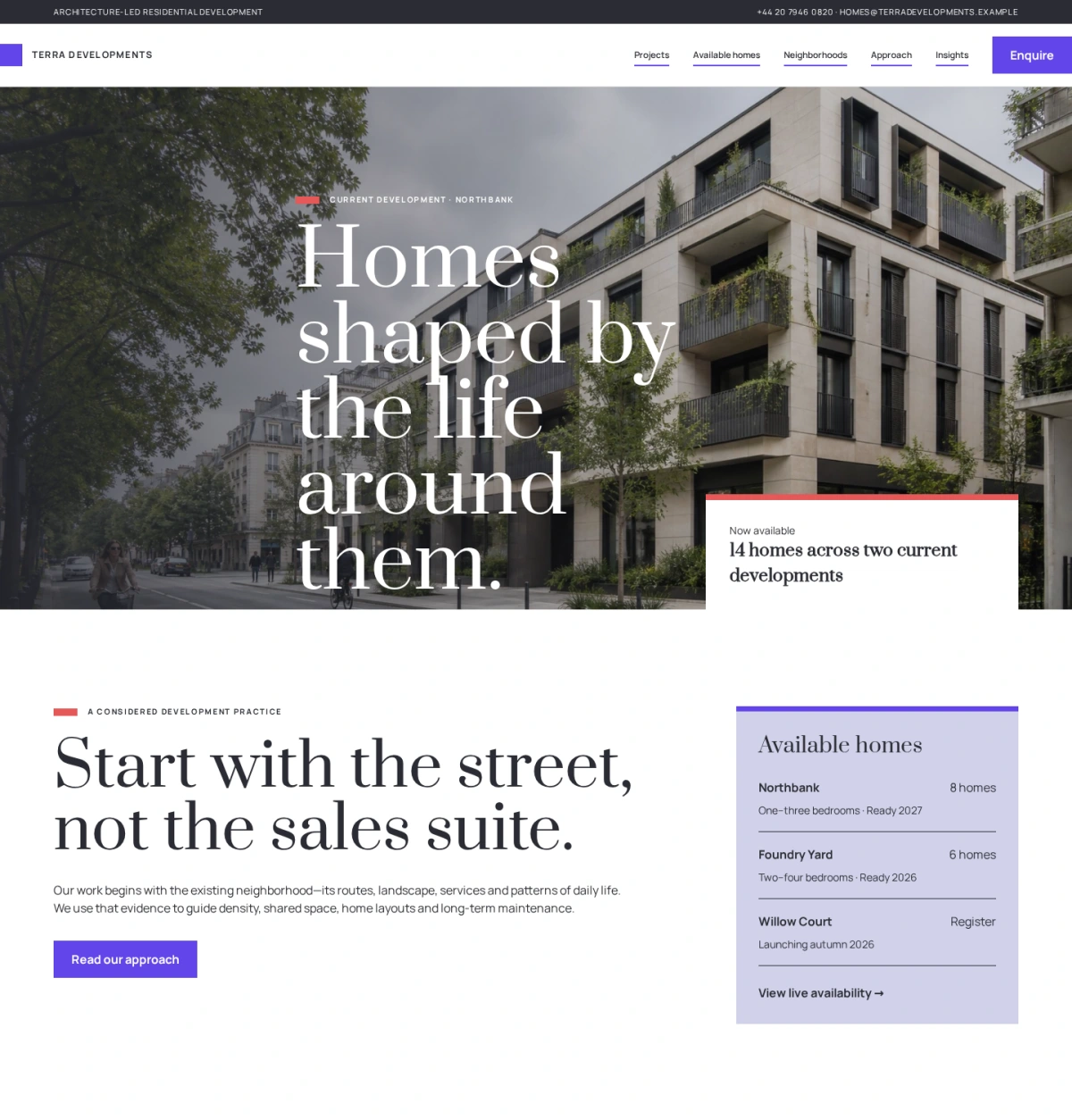 Terra Developments website template preview