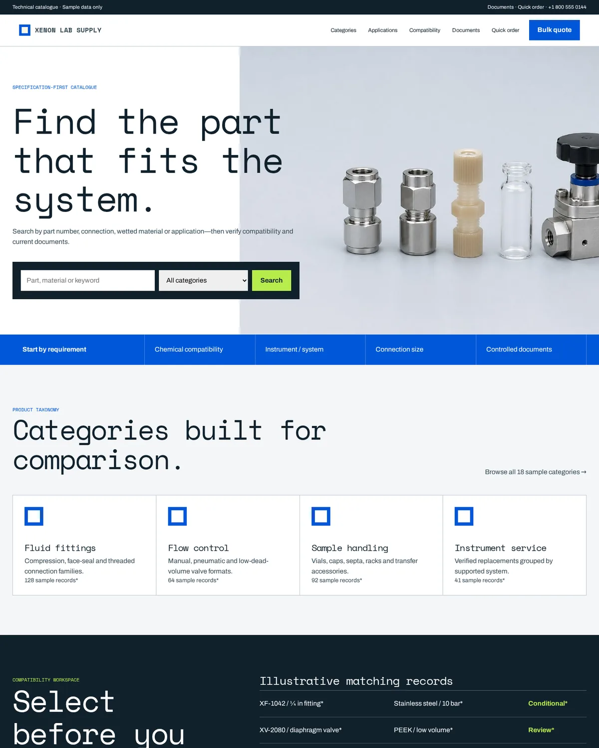 Xenon Lab Supply website template preview