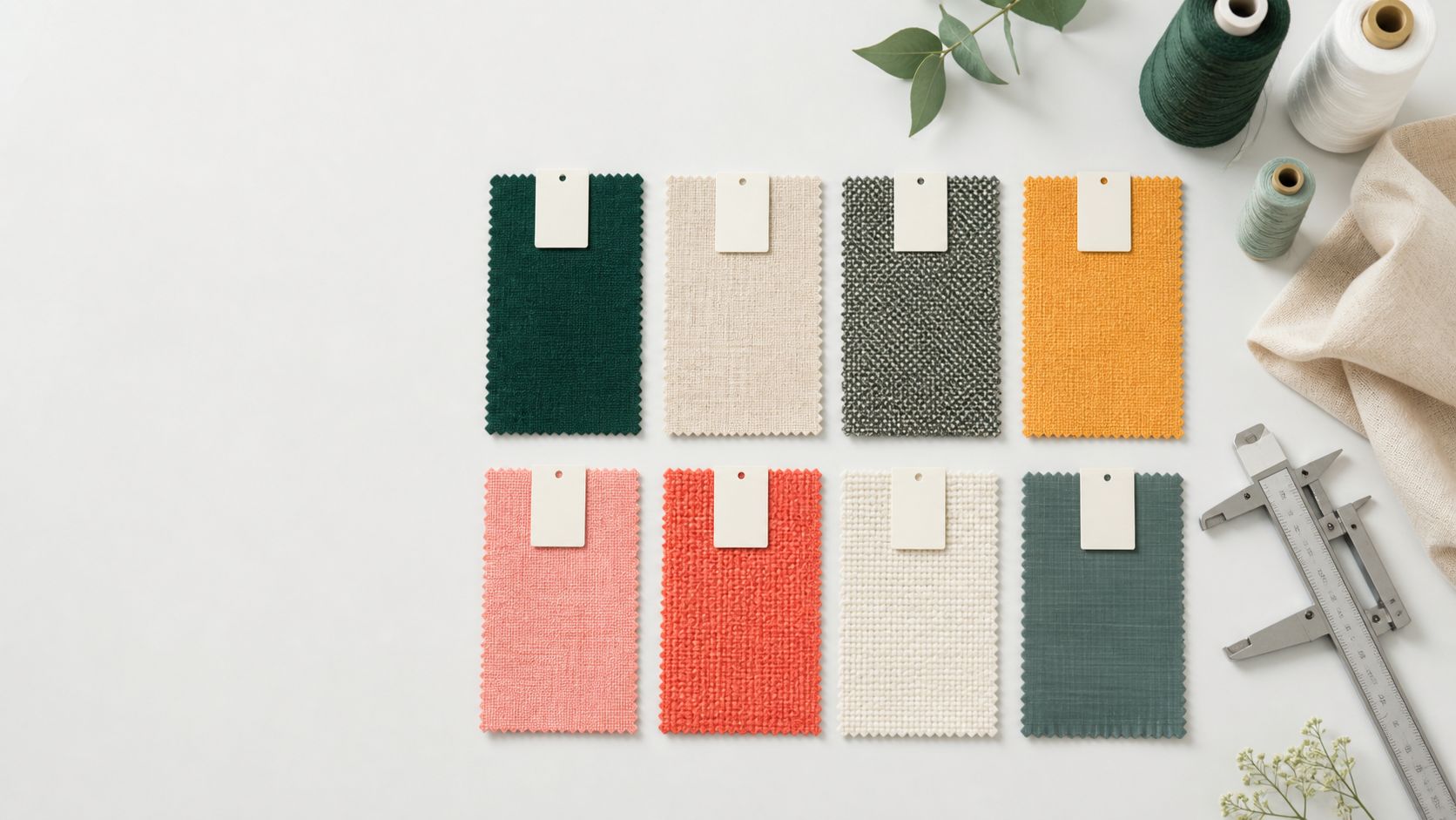 textile swatches arranged for professional sourcing